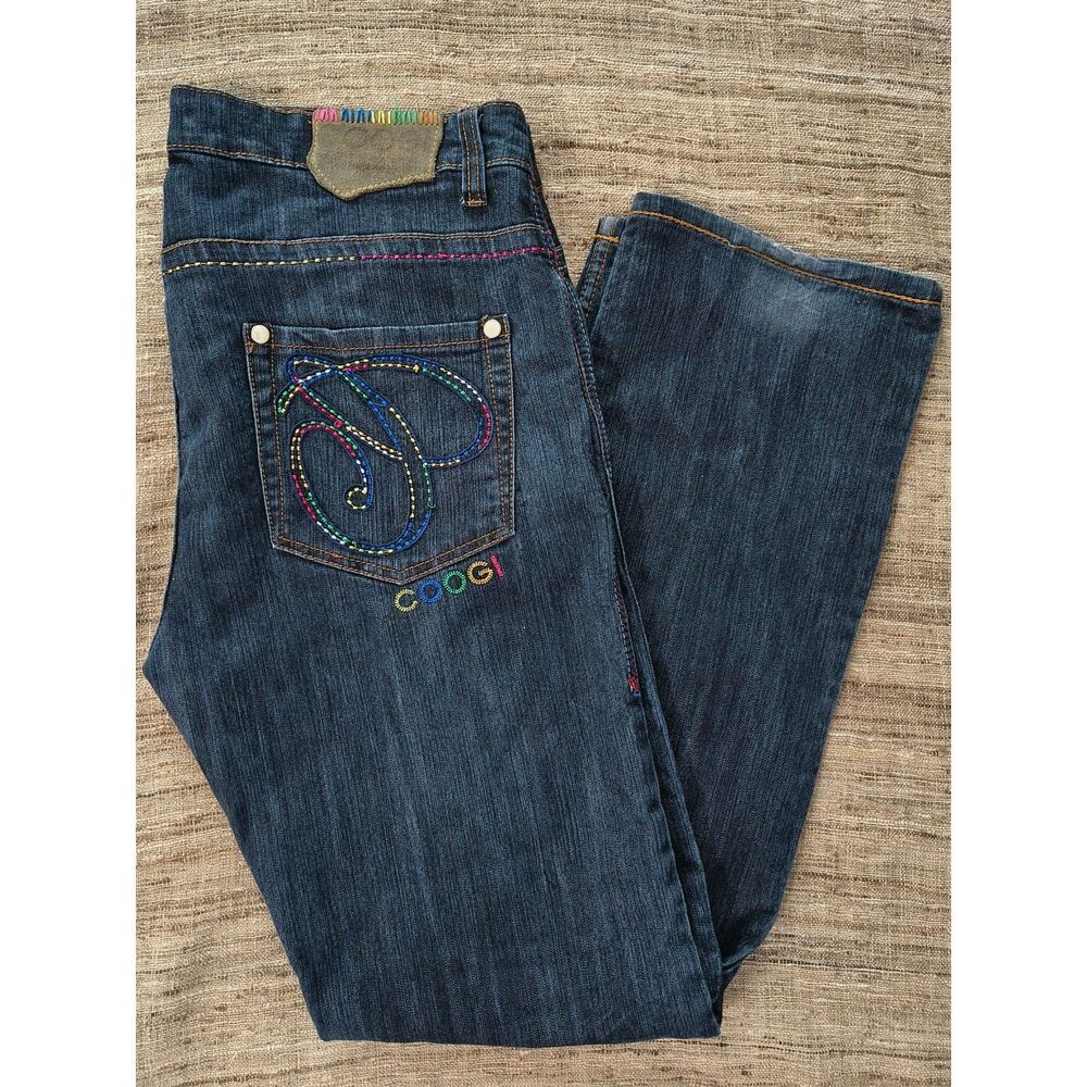 Coogi Jeans Women's 18 Vintage Y2K Embroidered Bootcut Dark Wash Plus Size